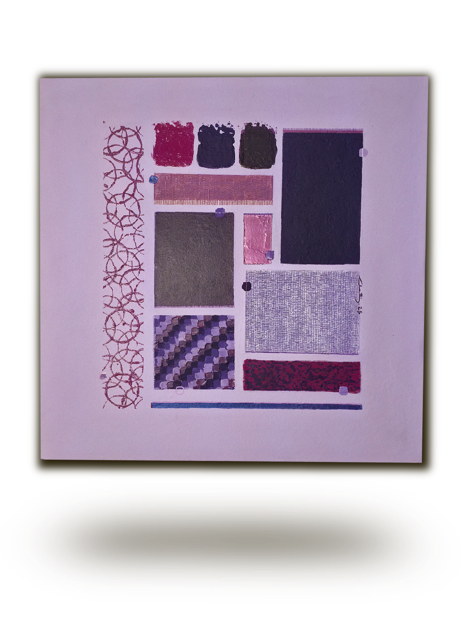 Peinture originale violette irisée Aura Ultraviolette par l'artiste Karim Chatti.