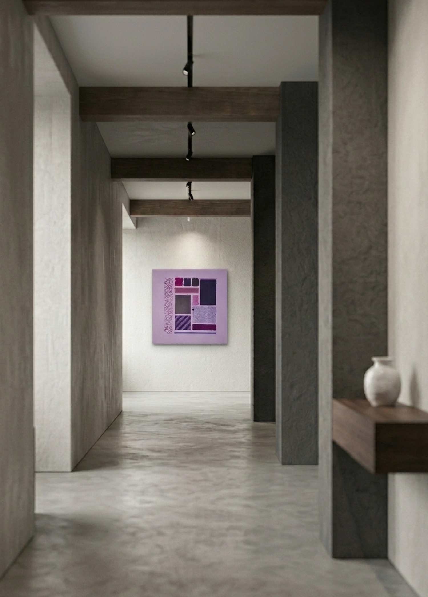 Peinture originale violette irisée Aura Ultraviolette par l'artiste Karim Chatti.