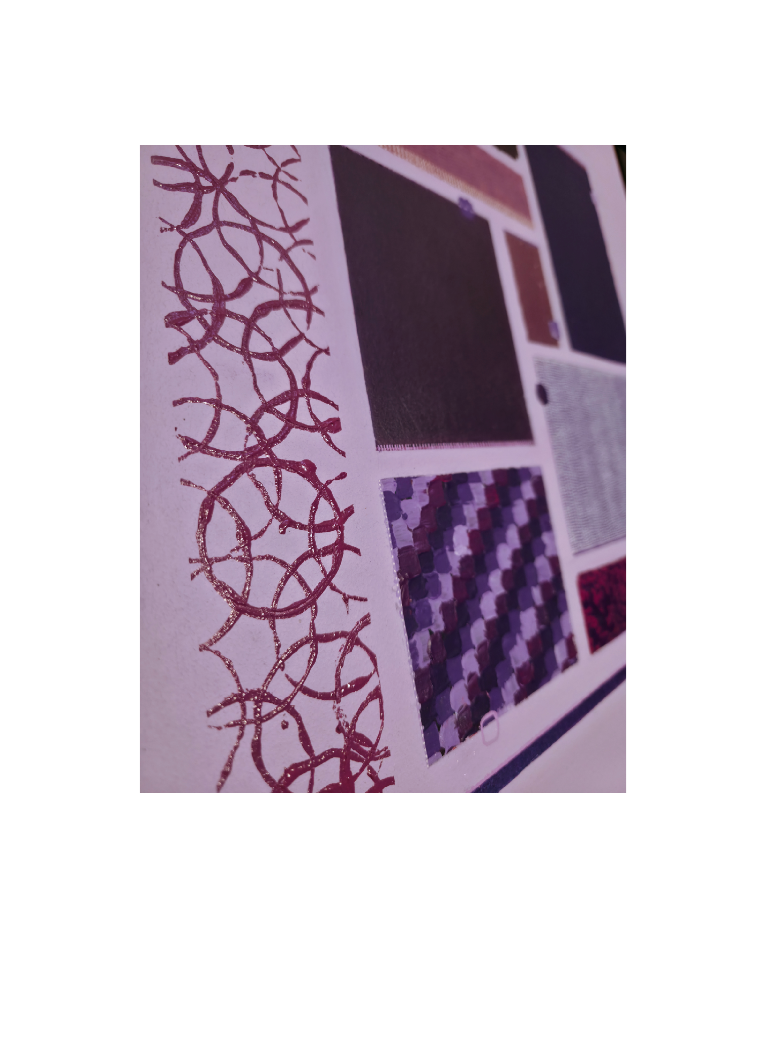 Peinture originale violette irisée Aura Ultraviolette par l'artiste Karim Chatti.