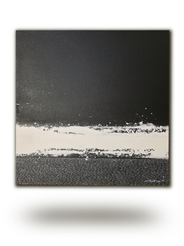 peinture abstraite noire Cœur de Carbone