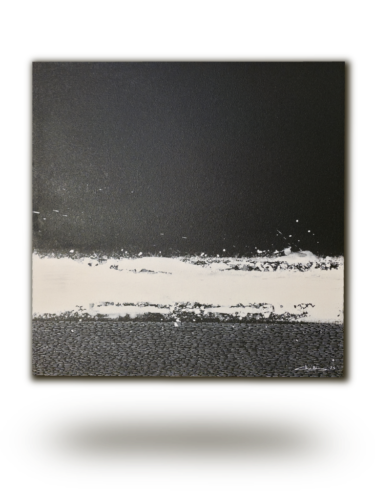 peinture abstraite noire Cœur de Carbone