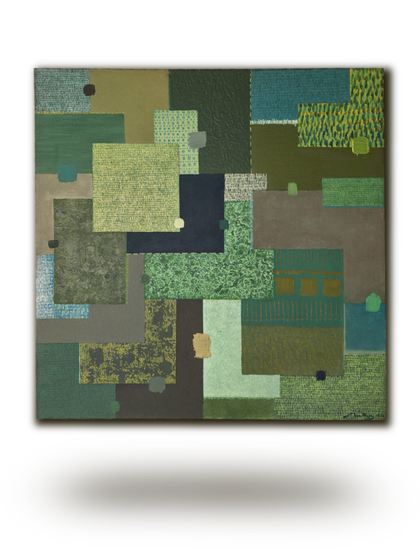 peinture originale verte Oscillation Chlorophylienne