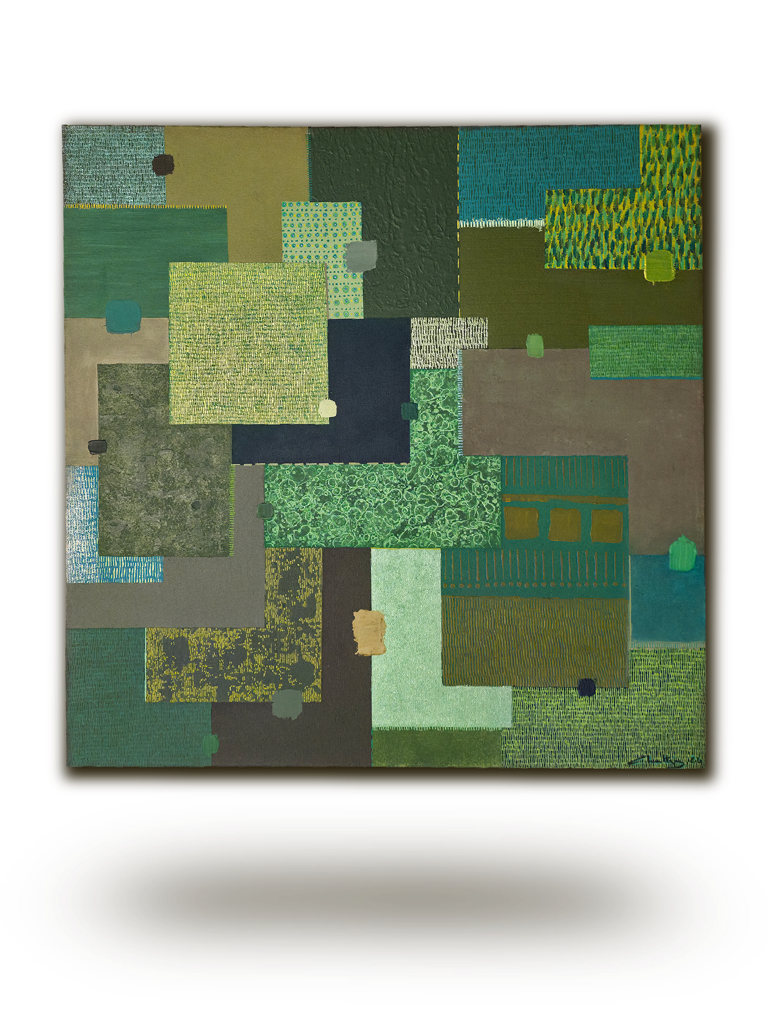 peinture originale verte Oscillation Chlorophylienne